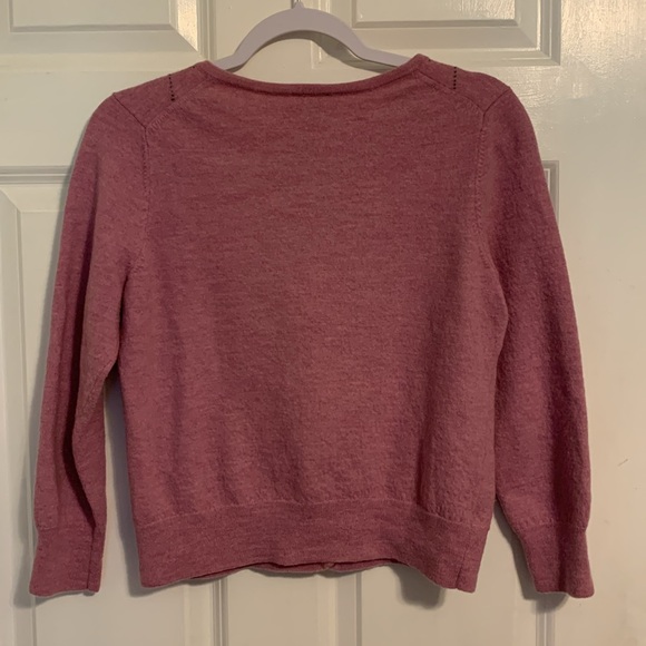 Pure Italian Merino Wool Argyle cardigan, beautiful glass buttons - Picture 3 of 3